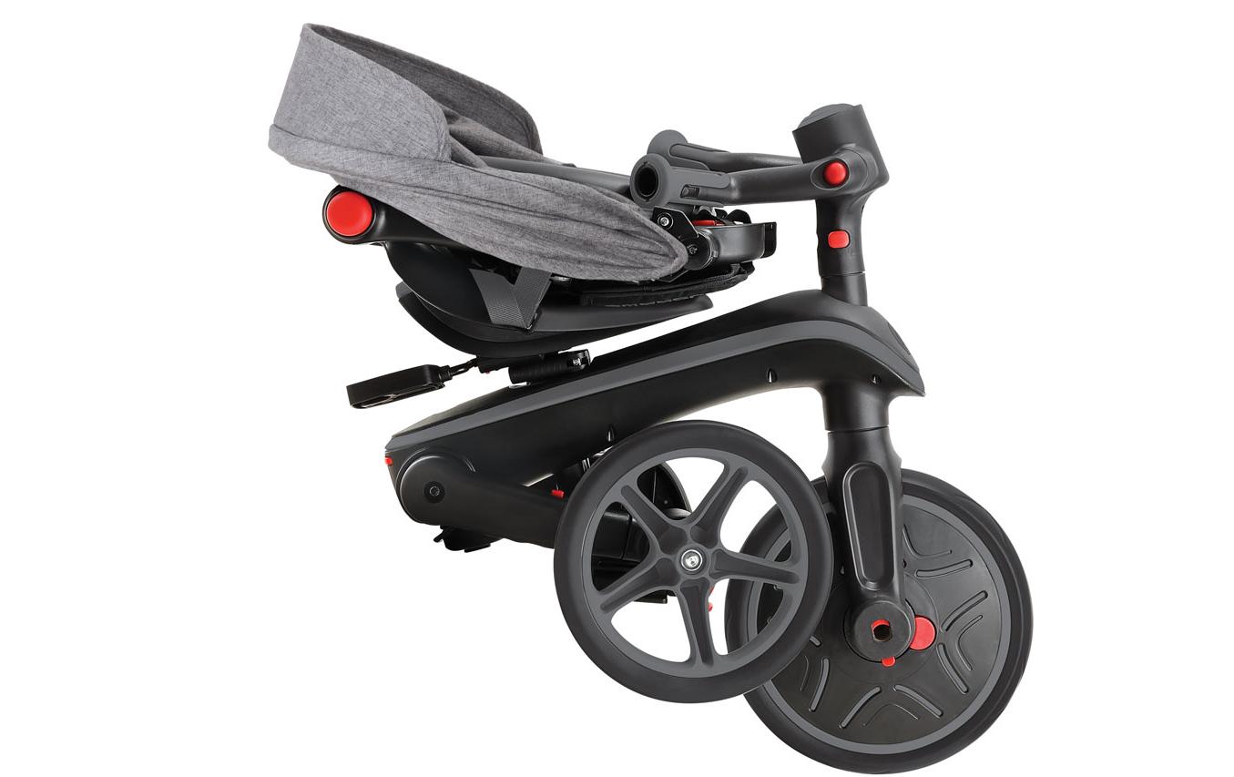 Globber Trike Explorer 4-in-1 Aufsitzlaufrad – faltbar, Push & Pedal, Pedal-Freilauf – ab 10 M. – schwarz/grau