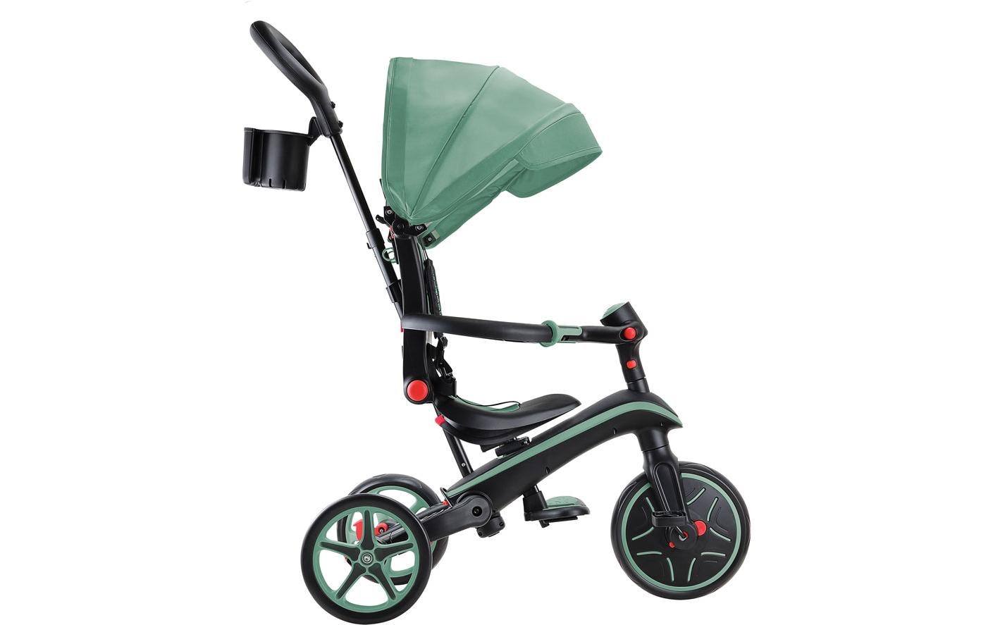 Globber Trike Explorer 4-in-1 Aufsitzlaufrad – Push & Pedal, verstellbarer Sitz, faltbar – 15 kg – Olivgrün