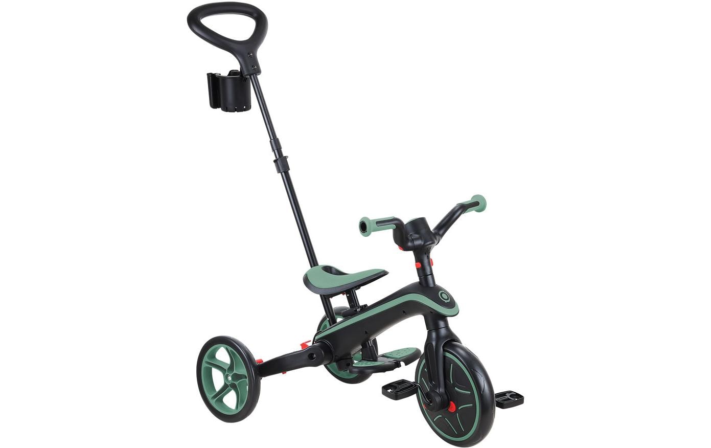 Globber Trike Explorer 4-in-1 Aufsitzlaufrad – Push & Pedal, verstellbarer Sitz, faltbar – 15 kg – Olivgrün