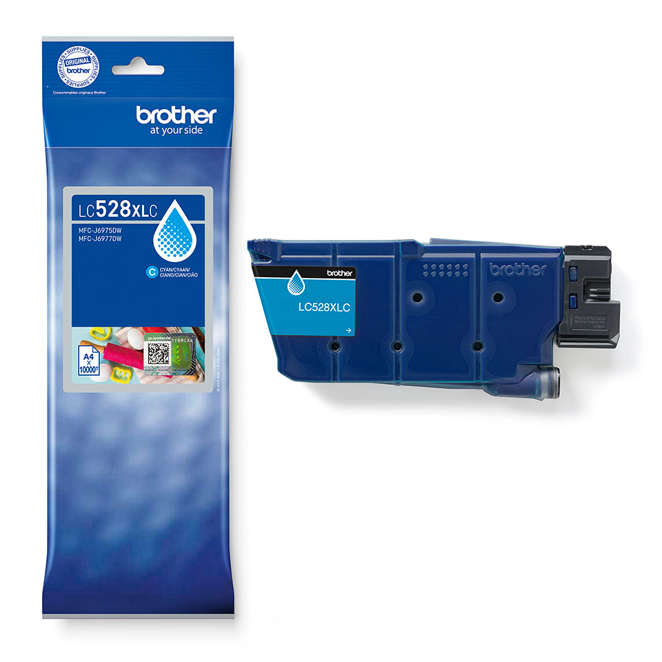 Brother LC528XLC Cyan Tintenpatrone (Original) – 10'000 Seiten – für Brother MFC-J6975DW/J6977DW