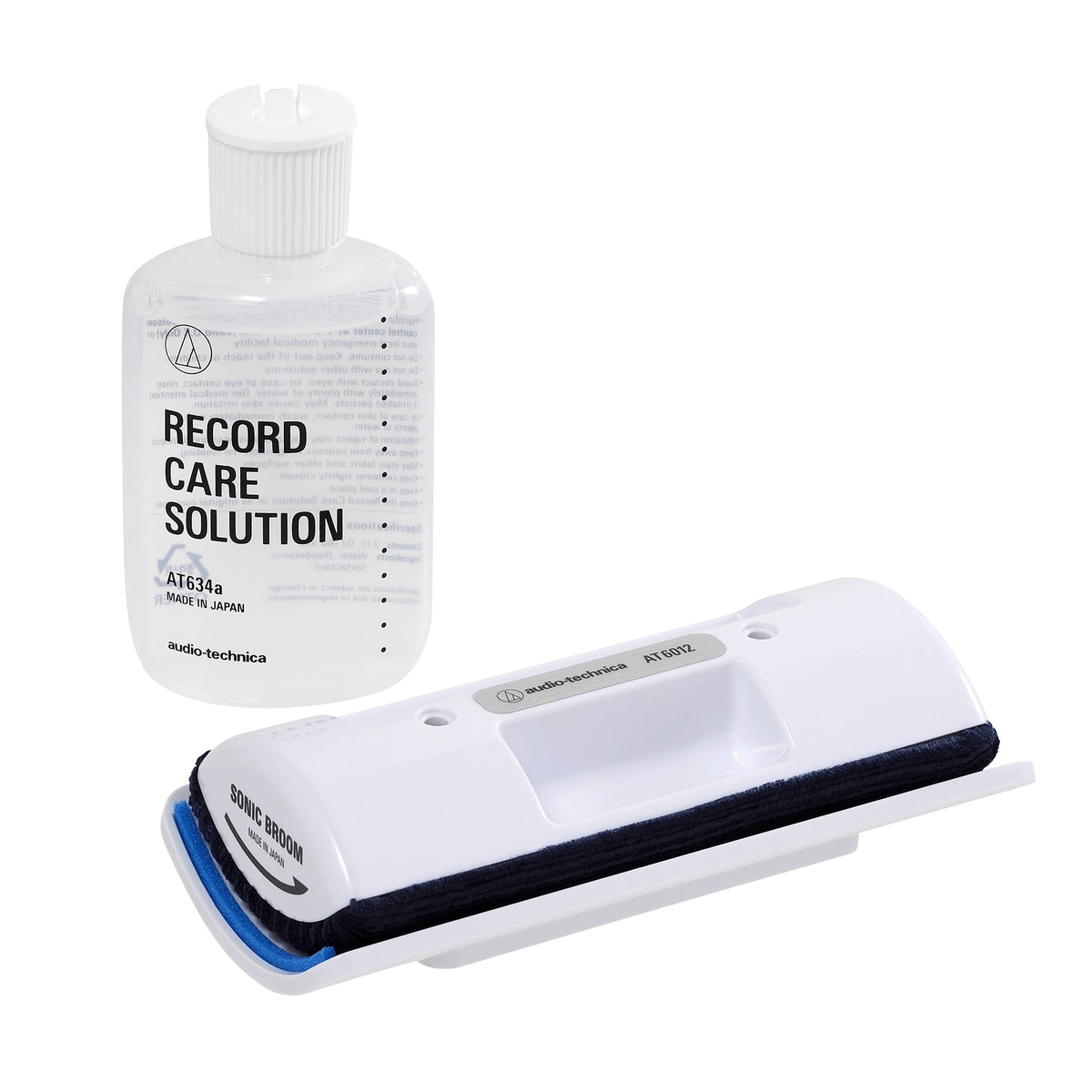 Audio-Technica AT6012 – Reinigungsset – für Vinyl – Samtbürste, 59 ml – Blau, Weiss – 4er-Set