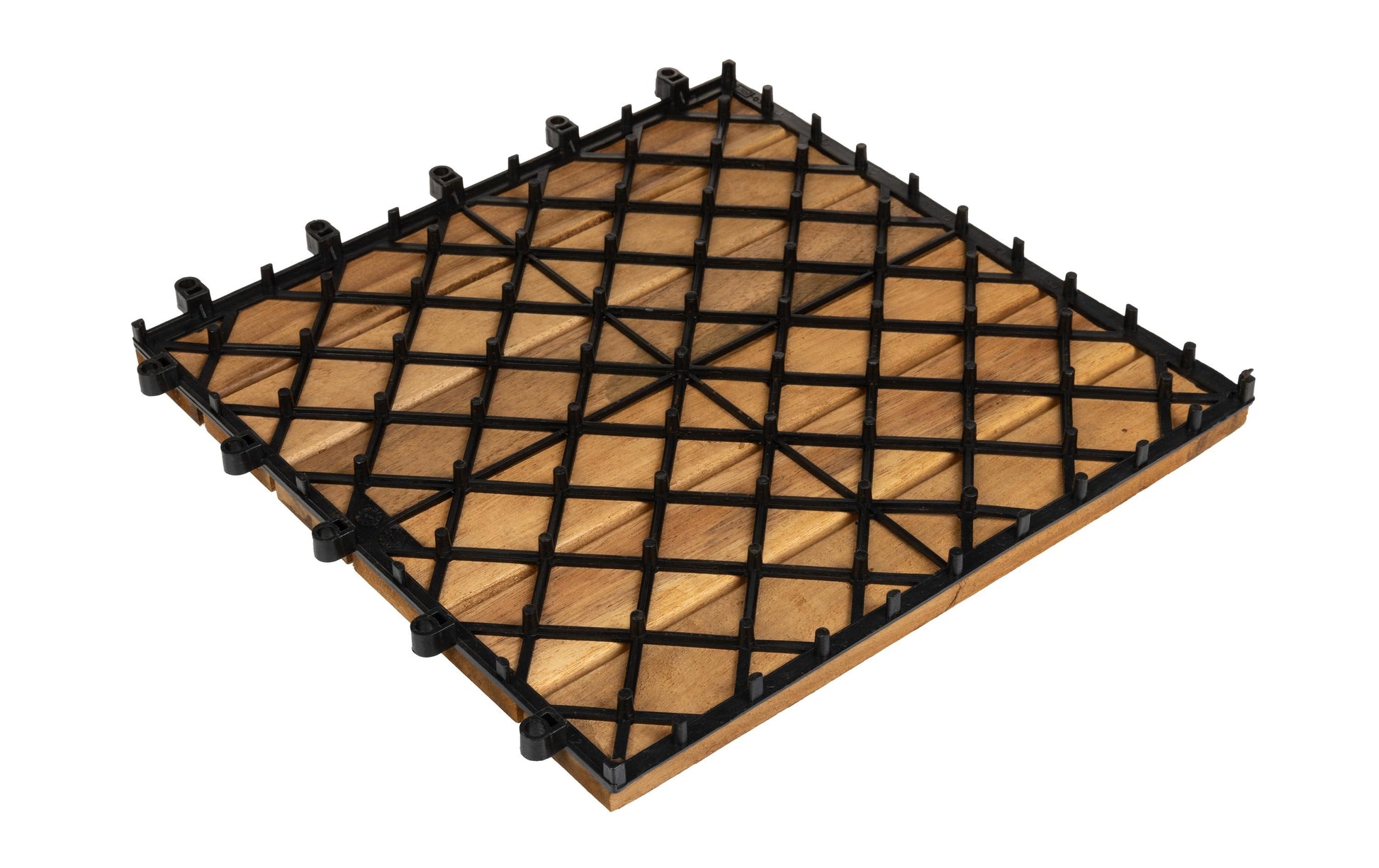 Cocon Bodenplatte 6 Latten – 30 × 30 × 2,3 cm, Akazie (FSC), Braun, Klickverbindung, 6 Stk.