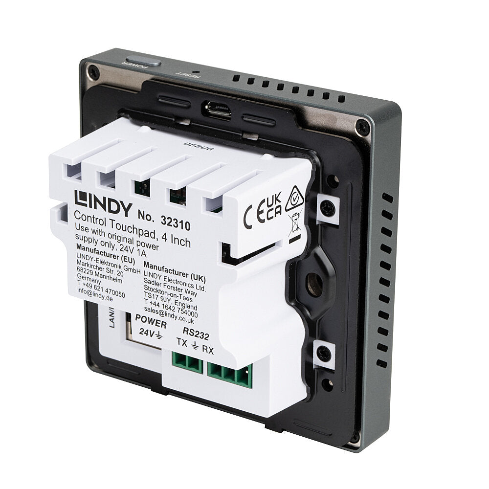 Lindy Control Touchpad – Touch-Panel-PC 4,0" – 720 × 720, Android 11, PCAP, Ethernet