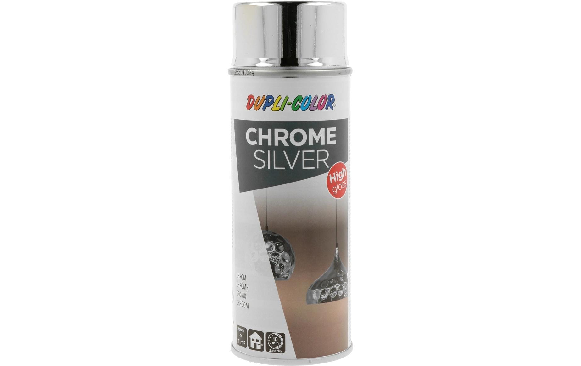 Dupli-Color Farbspray – Silber, glänzend, metallic – 400 ml – für Glas, Metall, Kunststoff