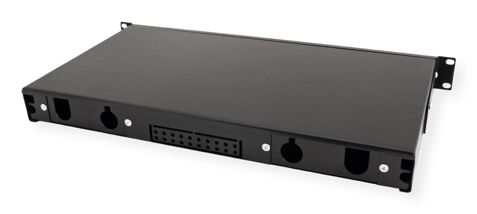 ROLINE 19" Keystone-Modulträger – LWL-Patchpanel, 16× Keystones, ausziehbar, schwarz, 482,6×243×44 mm