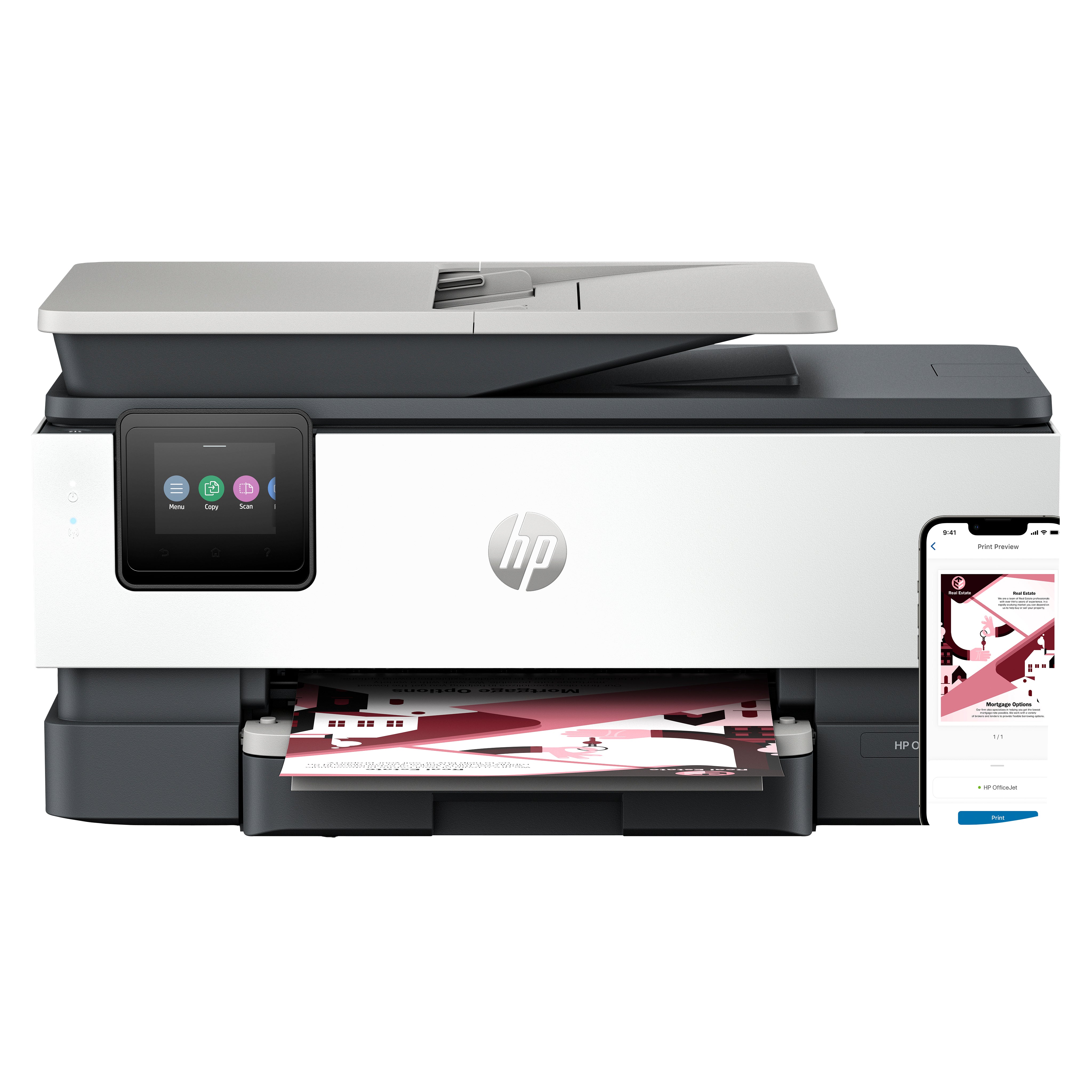 HP Officejet Pro 8122e – Farbtintenstrahl-Multifunktionsdrucker, A4, 3-in-1, Duplex, ADF, WLAN/LAN, AirPrint