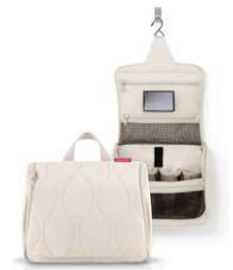 Reisenthel Kulturbeutel XL – aufhängbar, wasserabweisend – 4 l, 280×230×100 mm – Puffer Stone, beige