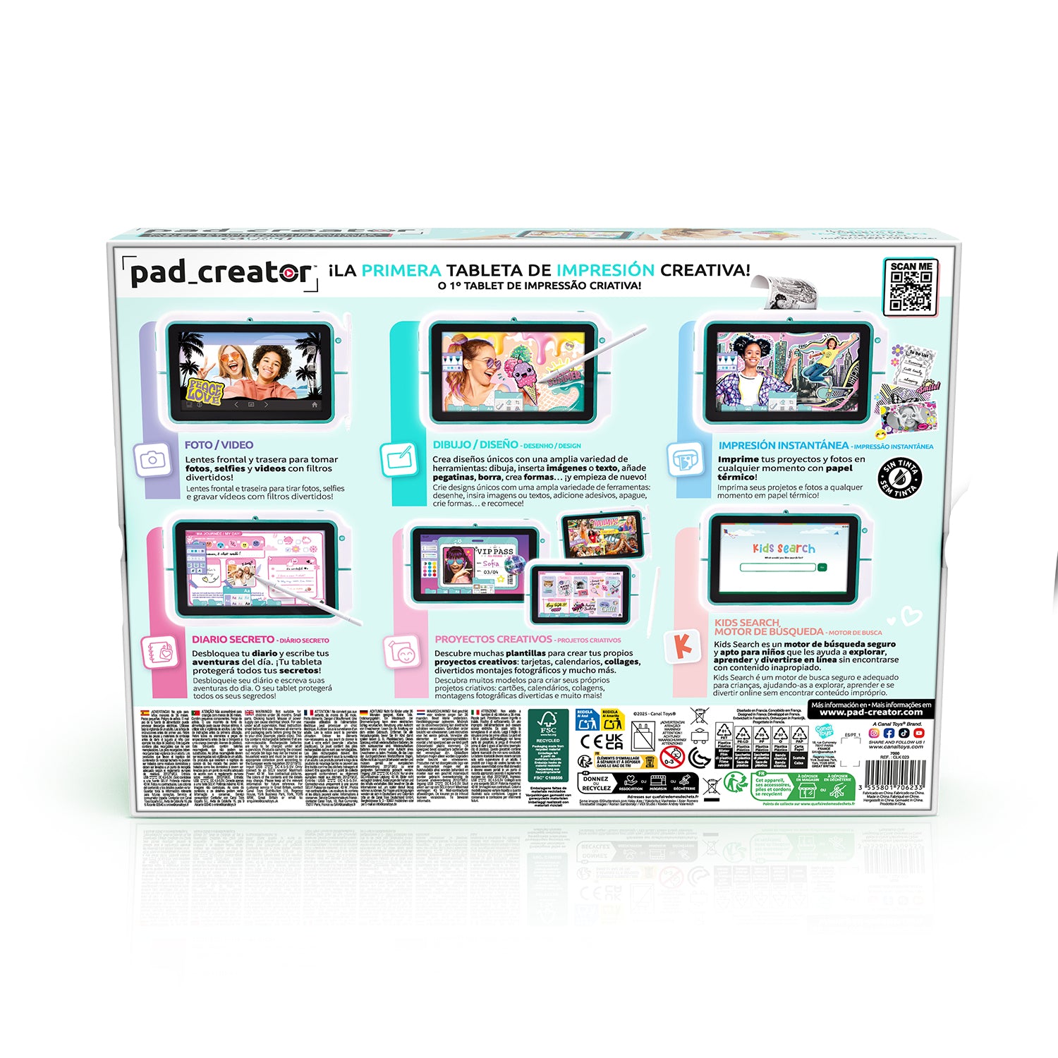 Canal Toys Instant Print Pad Creator – 8", 32 GB, Wi‑Fi, Mehrfarbig