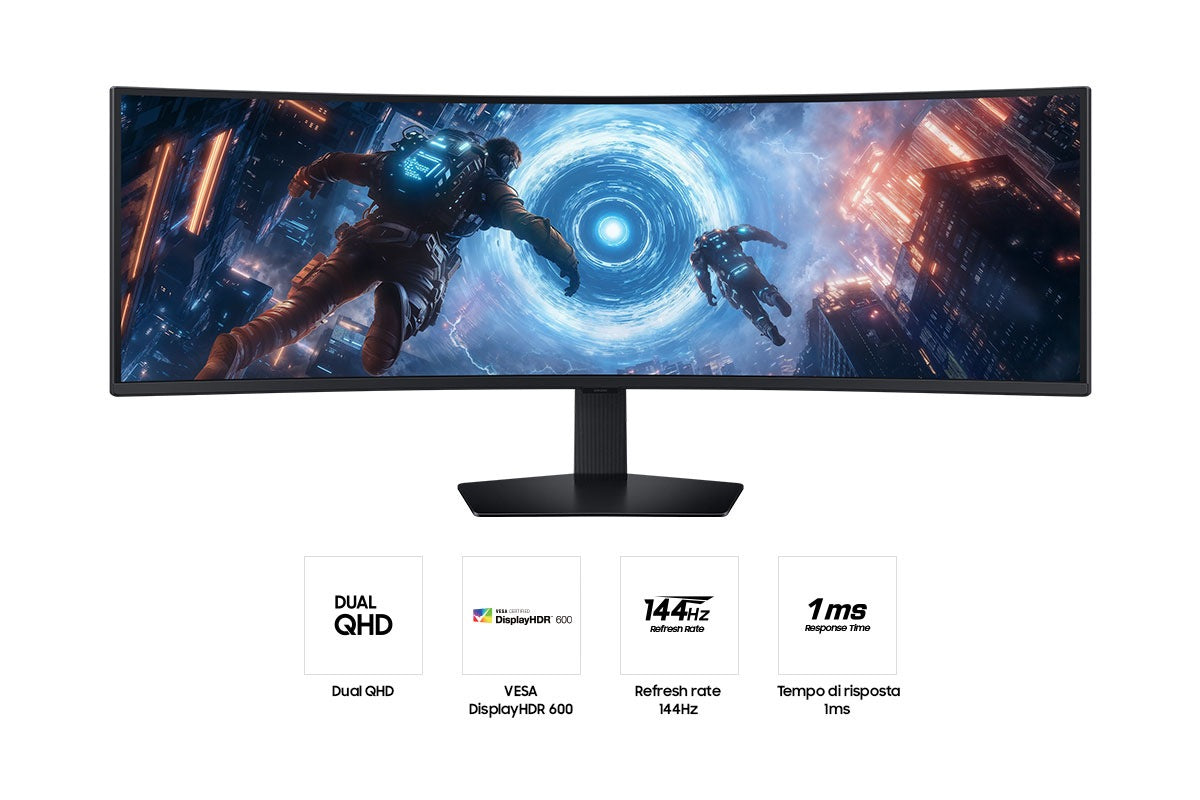 Samsung Odyssey G9 S49FG912EU – 49" Curved, 5120 × 1440 (DQHD), VA, 144 Hz, DisplayHDR 600