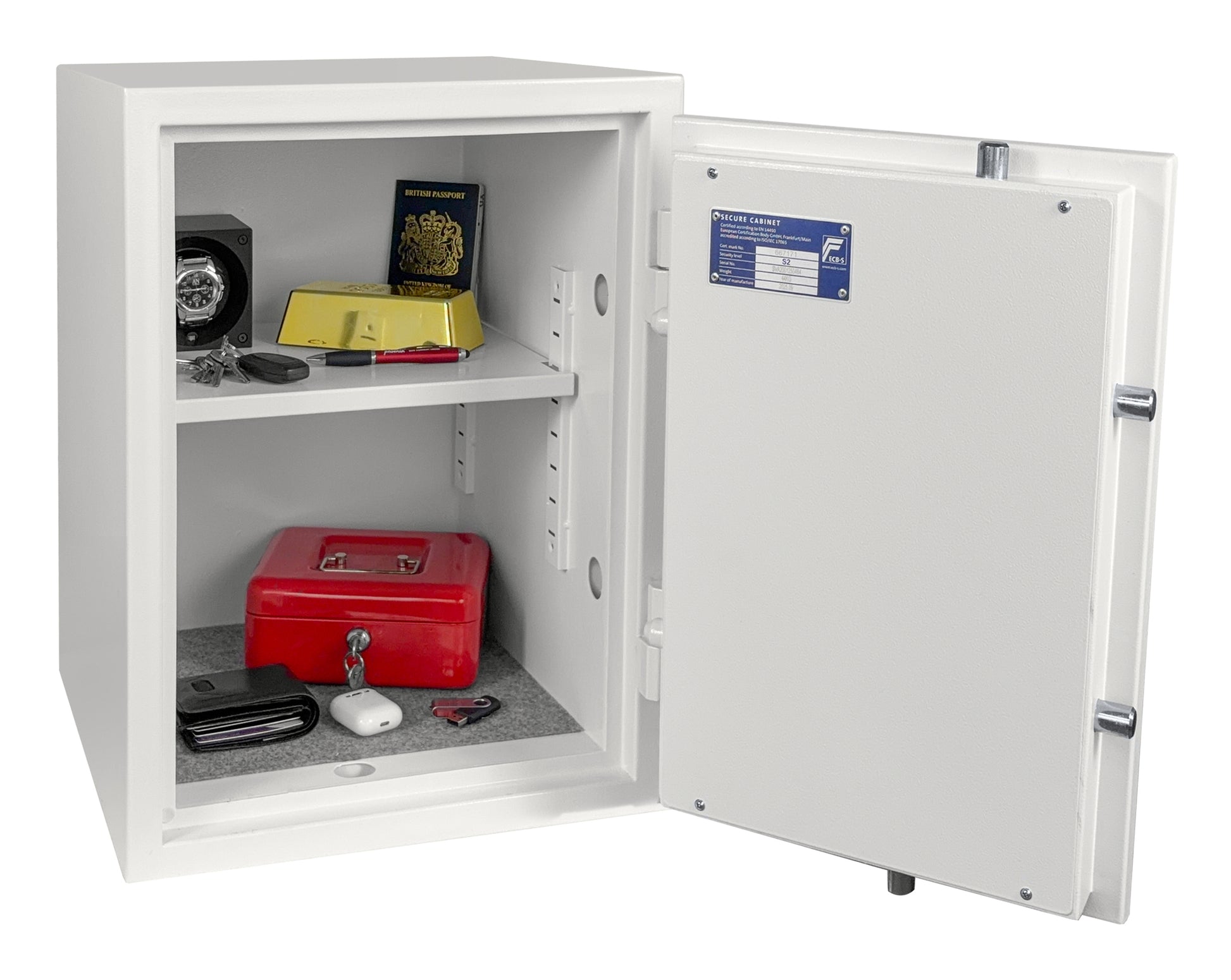 Phoenix Safe Co. Phoenix Tresor Fortress SS1453K – Schlüsselschloss – 46 l – Bodenmontage – Weiss