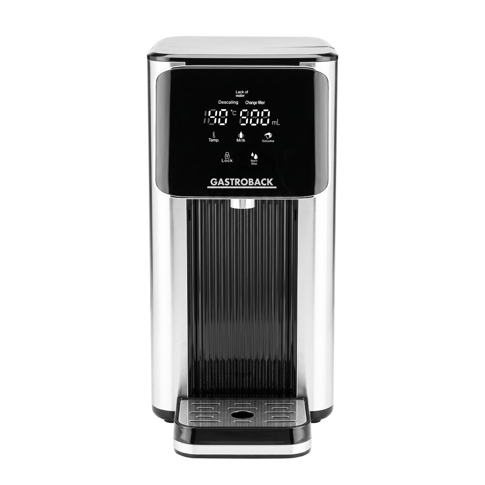 Gastroback Design Quick Wasserkocher – 2,5 l, Edelstahl, Kunststoff, Temperaturwahl, 2600 W