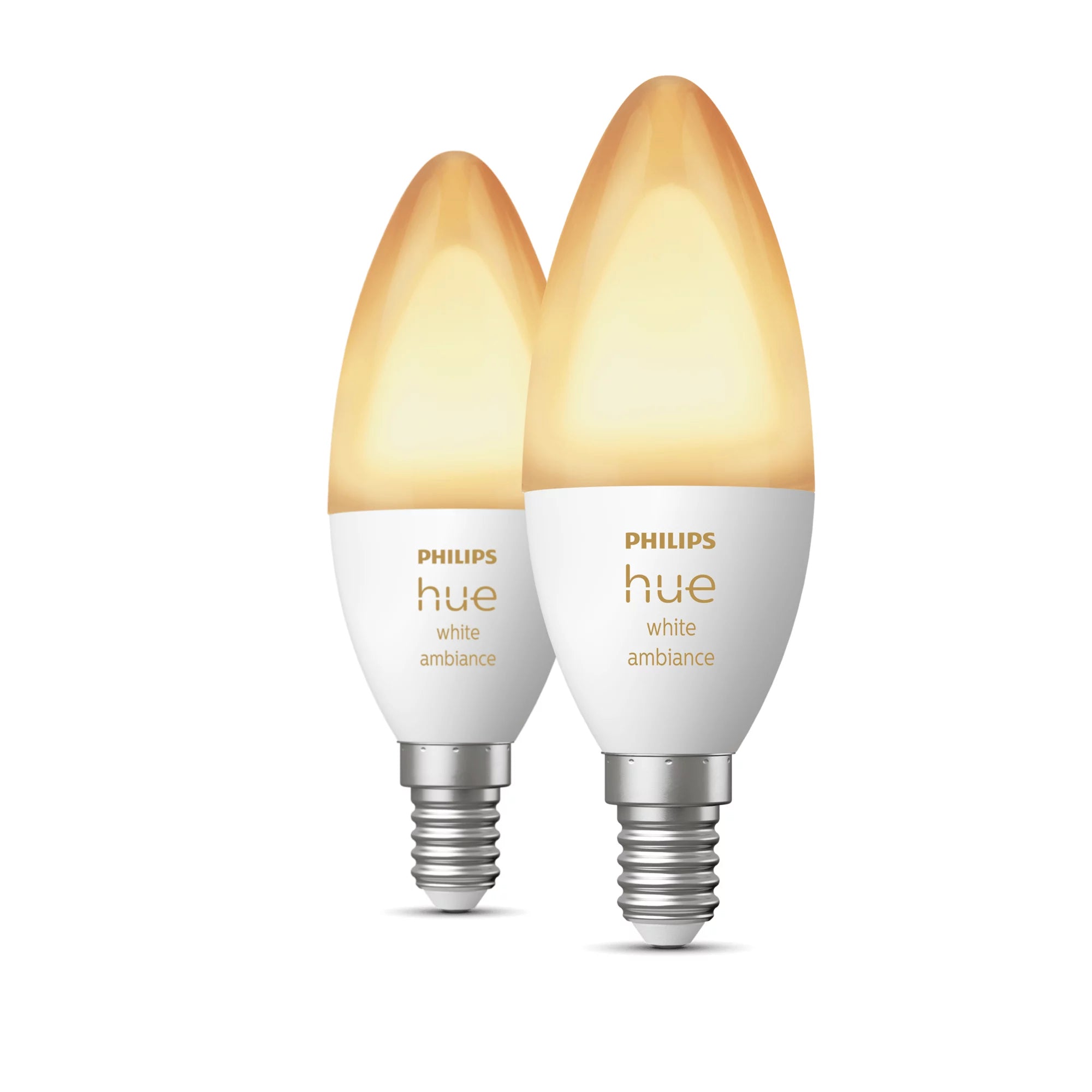Philips by Signify Philips Hue Smart-Leuchtmittel E14 White Ambience – 470 lm, 2200–6500 K, Bluetooth, App, dimmbar – 2er-Pack