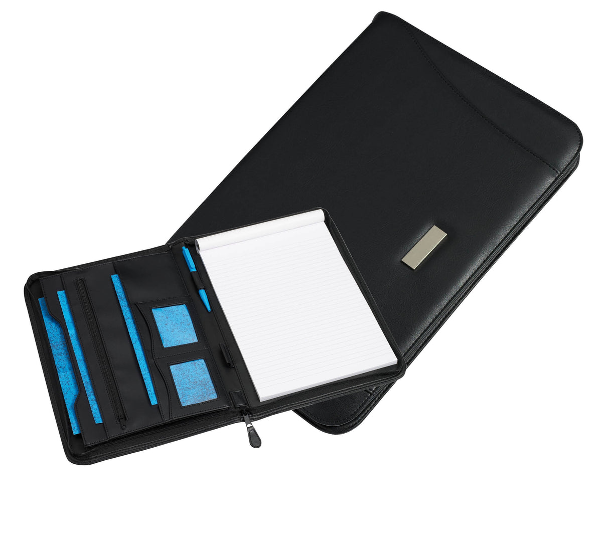 Rillstab Schreibmappe Excellent de luxe, für A4, 50 Blatt, Reissverschluss – Kunstleder – schwarz