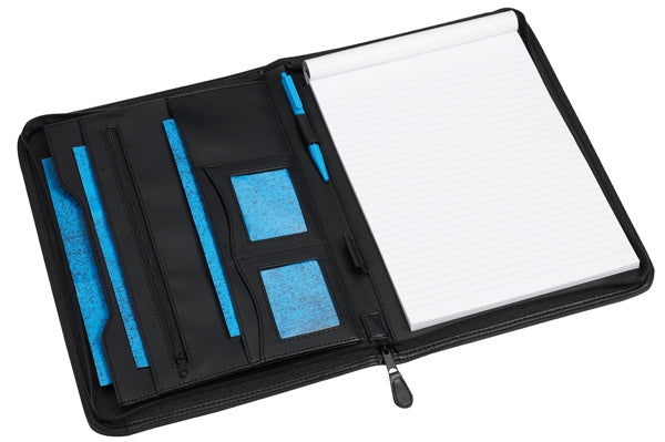 Rillstab Schreibmappe Excellent de luxe, für A4, 50 Blatt, Reissverschluss – Kunstleder – schwarz