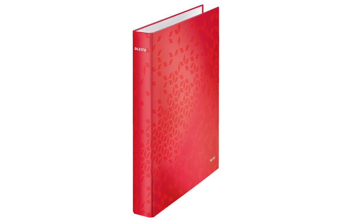 Leitz WOW Ringbuch – 2-D-Ring Ø 25 mm – für A4 – Rückenbreite 4 cm – Rot