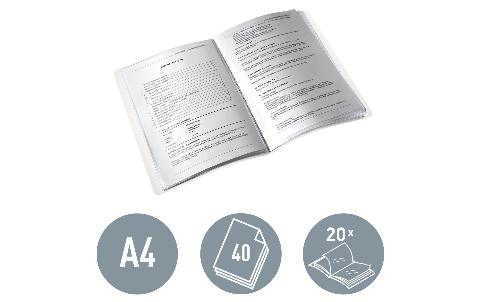 Leitz Sichtbuch 46310054 – 20 Sichttaschen, A4