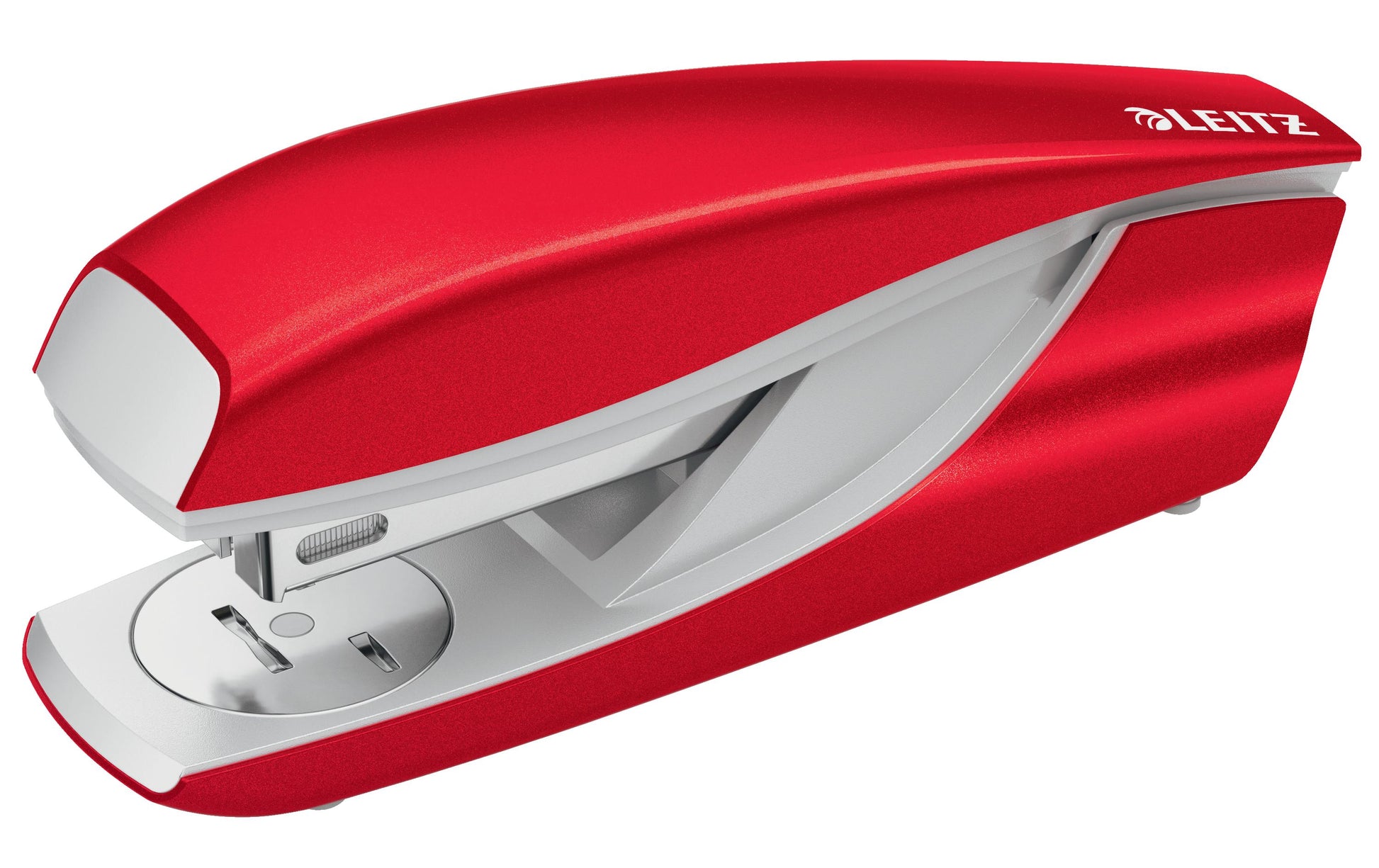 Leitz 5502 WOW – Hefter, 30 Blatt, für 24/6, 26/6, Oberlade-Mechanik, Einlegetiefe 38 mm, rot