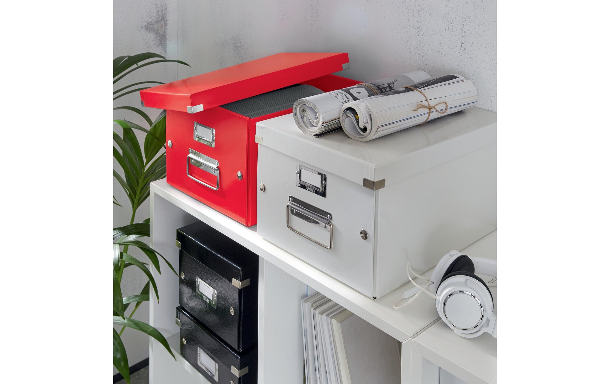 Leitz Click & Store WOW Aufbewahrungsbox B 281 × H 200 × T 370 mm – für A4, mit Deckel, stapelbar, rot