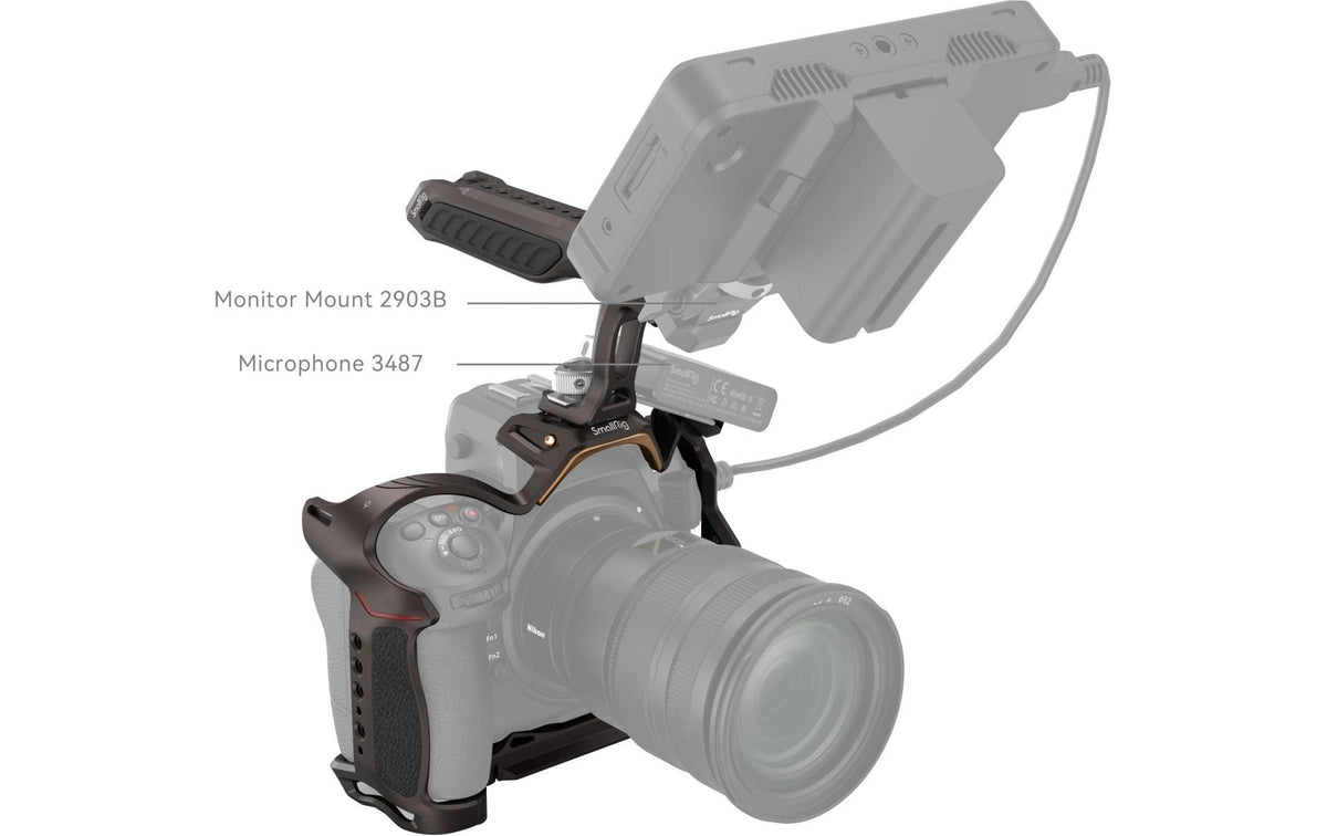 SmallRig Night Eagle Cage Kit 4317 – 180 × 146 × 201,2 mm, 387 g – für Nikon Z 8 – Dunkelgrau