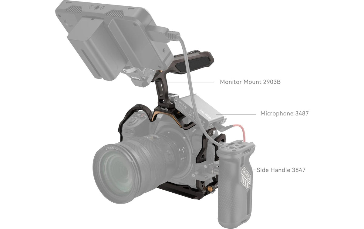SmallRig Night Eagle Cage Kit 4317 – 180 × 146 × 201,2 mm, 387 g – für Nikon Z 8 – Dunkelgrau