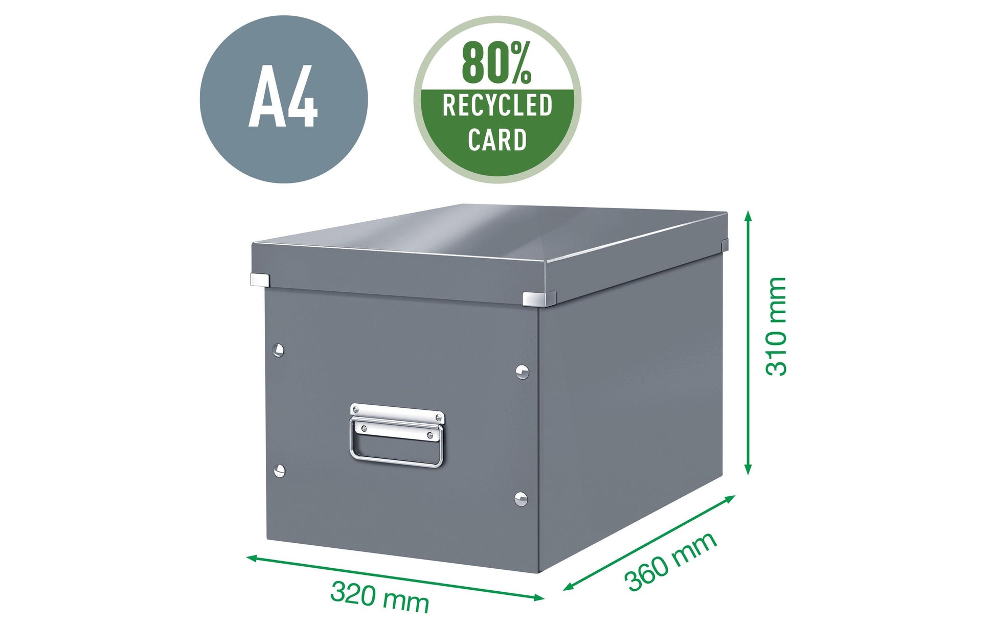 Leitz Click & Store WOW Aufbewahrungsbox 35 l – mit Deckel, stapelbar, mit Tragegriff, rot, Karton, 1 Stück