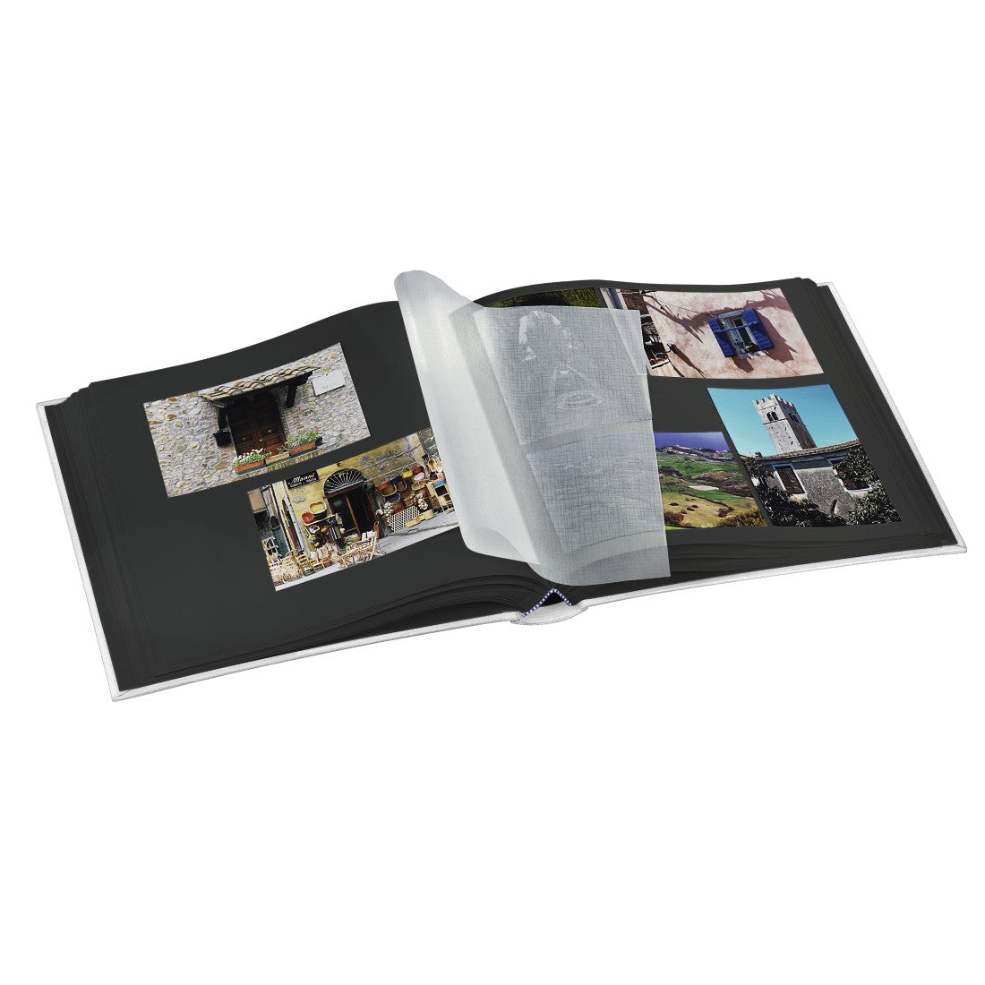 Hama Fotobuch, gebunden, 100 Seiten, schwarz, 30 × 30 cm, Karton