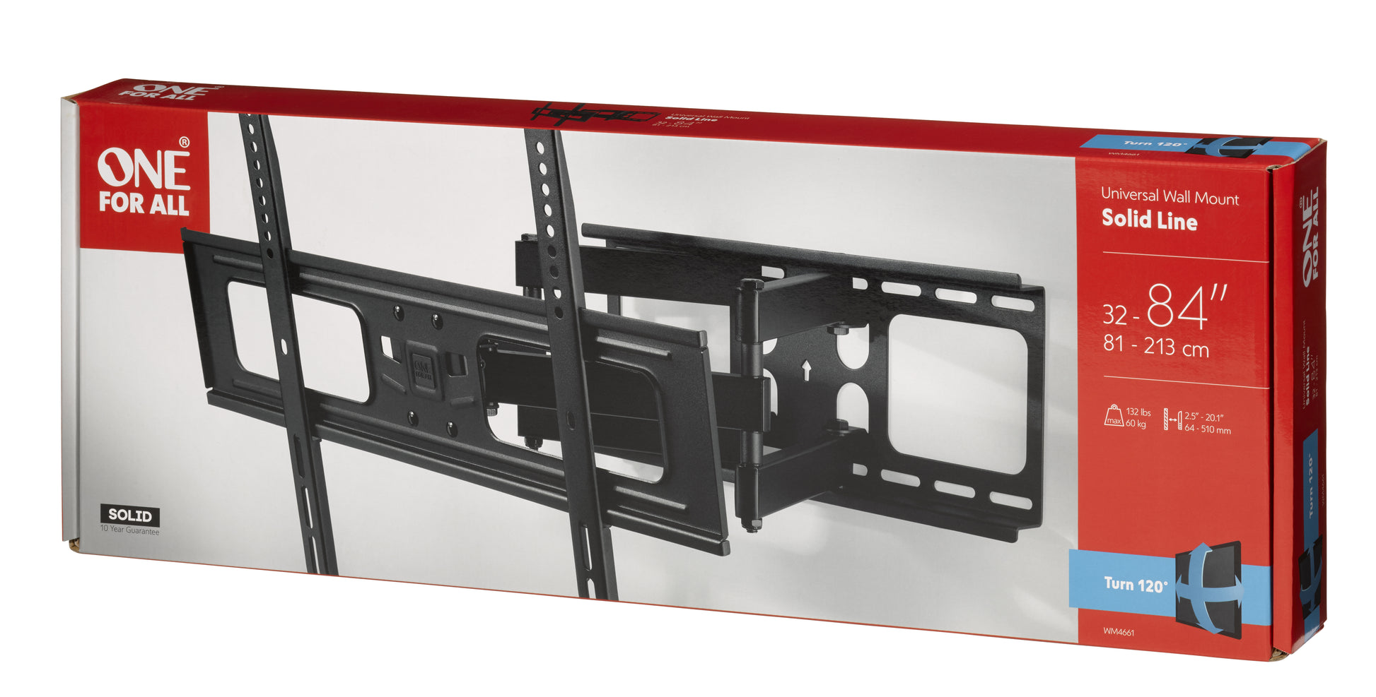 One For All Wandhalterung – Vollbeweglich – 32–84" – VESA 200×200–600×400 – bis 60 kg – SOLID TURN 120 DB