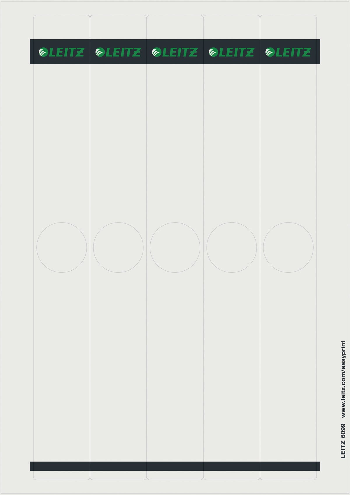 Leitz Ordnerrücken-Etiketten – 34 × 279 mm, grau, A4, für Ringordner