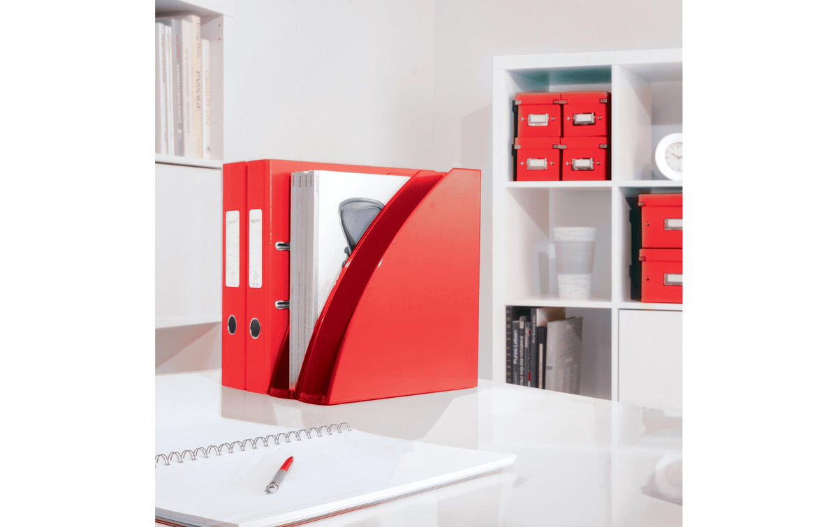 Leitz WOW Stehsammler – für A4, rot, Polystyrol (PS), B 75 × H 312 × T 258 mm