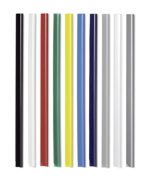 Durable Klemmschiene für A4, Kunststoff, rot – Füllhöhe 3 mm – bis 30 Blatt – 100 Stk