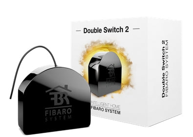Fibaro Doppel-Schalter 2 FGS-223 – Zubehör – 110–230 V, Schwarz, 42,5×38,2×20,3 mm