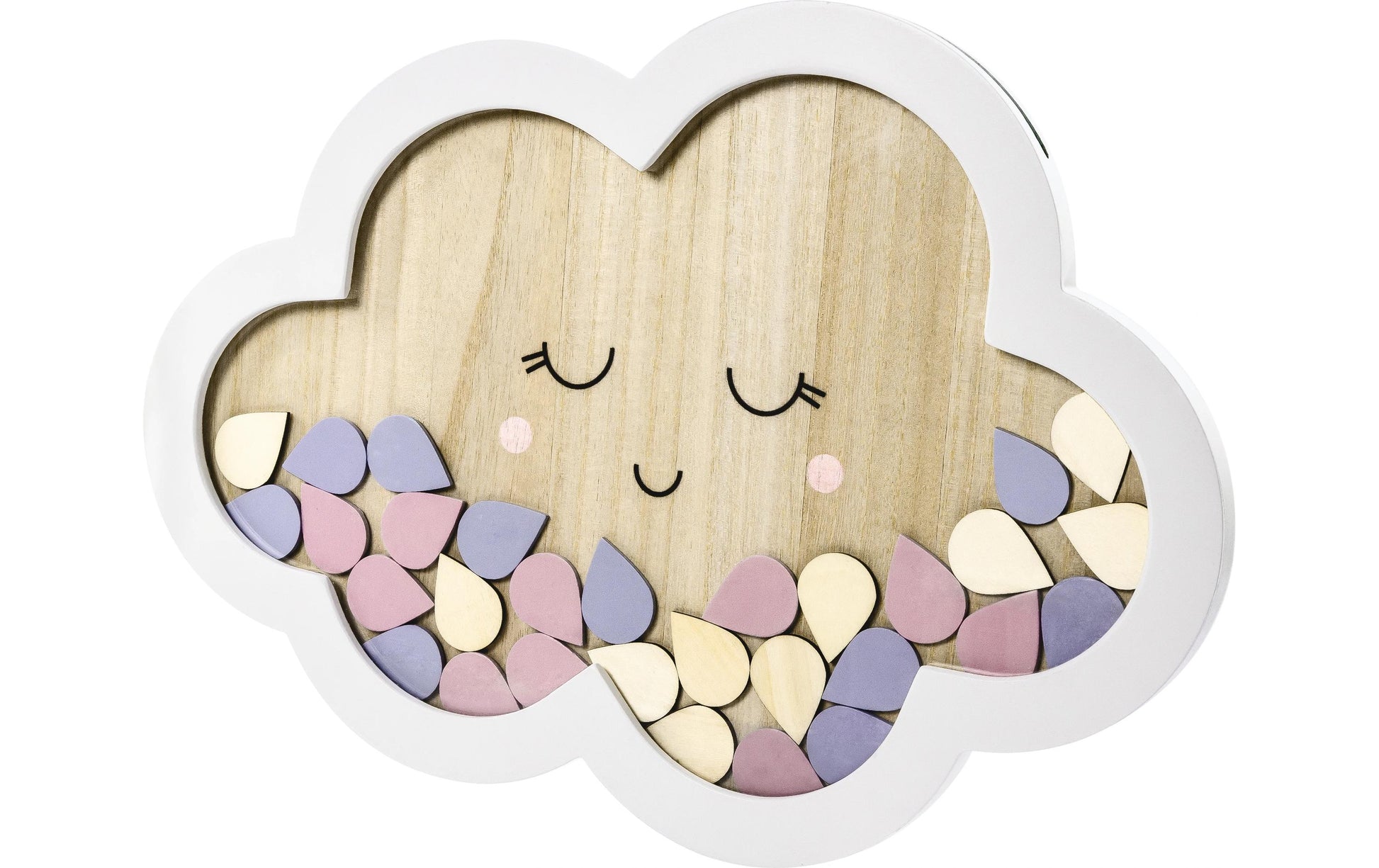 PartyDeco Gästebuch Wolke – 305 × 430 mm – nicht gebunden, Holz, mehrfarbig