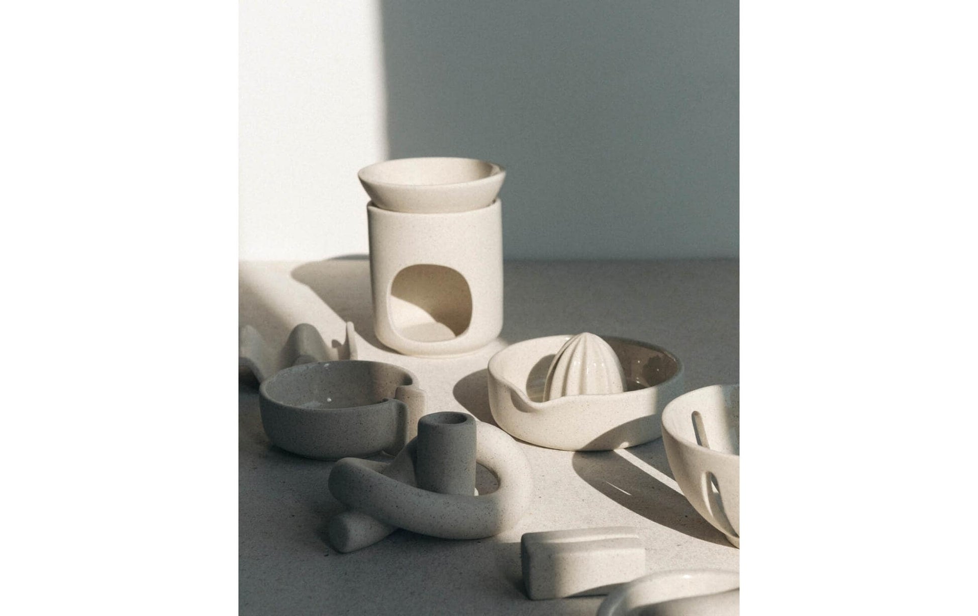 Esmée Duftlampe, Steingut, Beige, Ø 11 × 13.5 cm