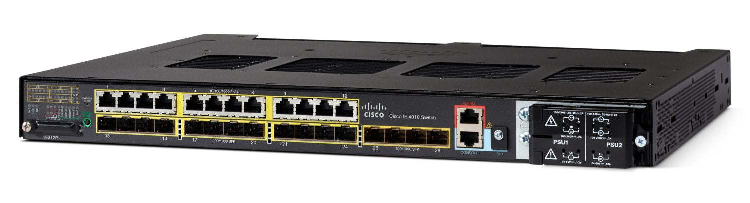 Cisco IE-4010-16S12P – Verwalteter L2/L3 Switch – 12× 1G, 16× SFP, PoE+, 1U