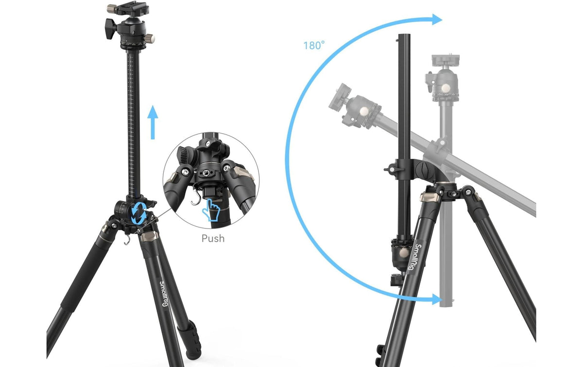 SmallRig 4288 Dreibeinstativ – bis 185 cm, Traglast 15 kg, 1/4" Gewinde – Schwarz