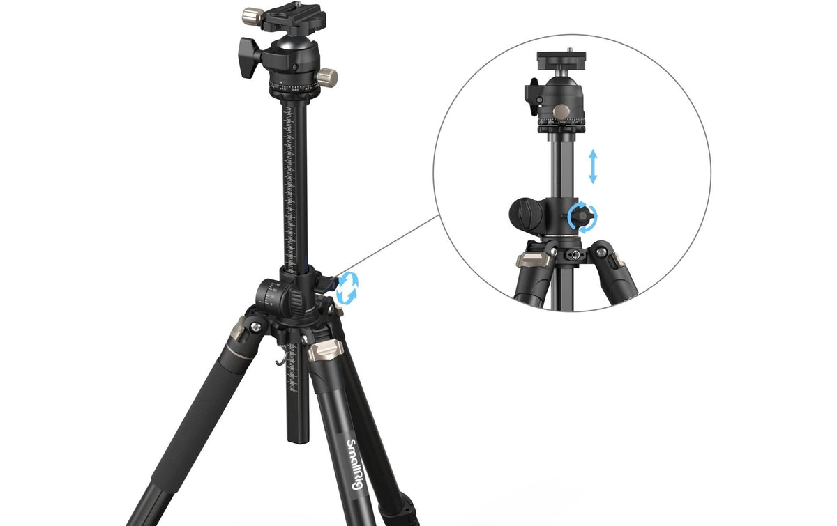 SmallRig 4288 Dreibeinstativ – bis 185 cm, Traglast 15 kg, 1/4" Gewinde – Schwarz