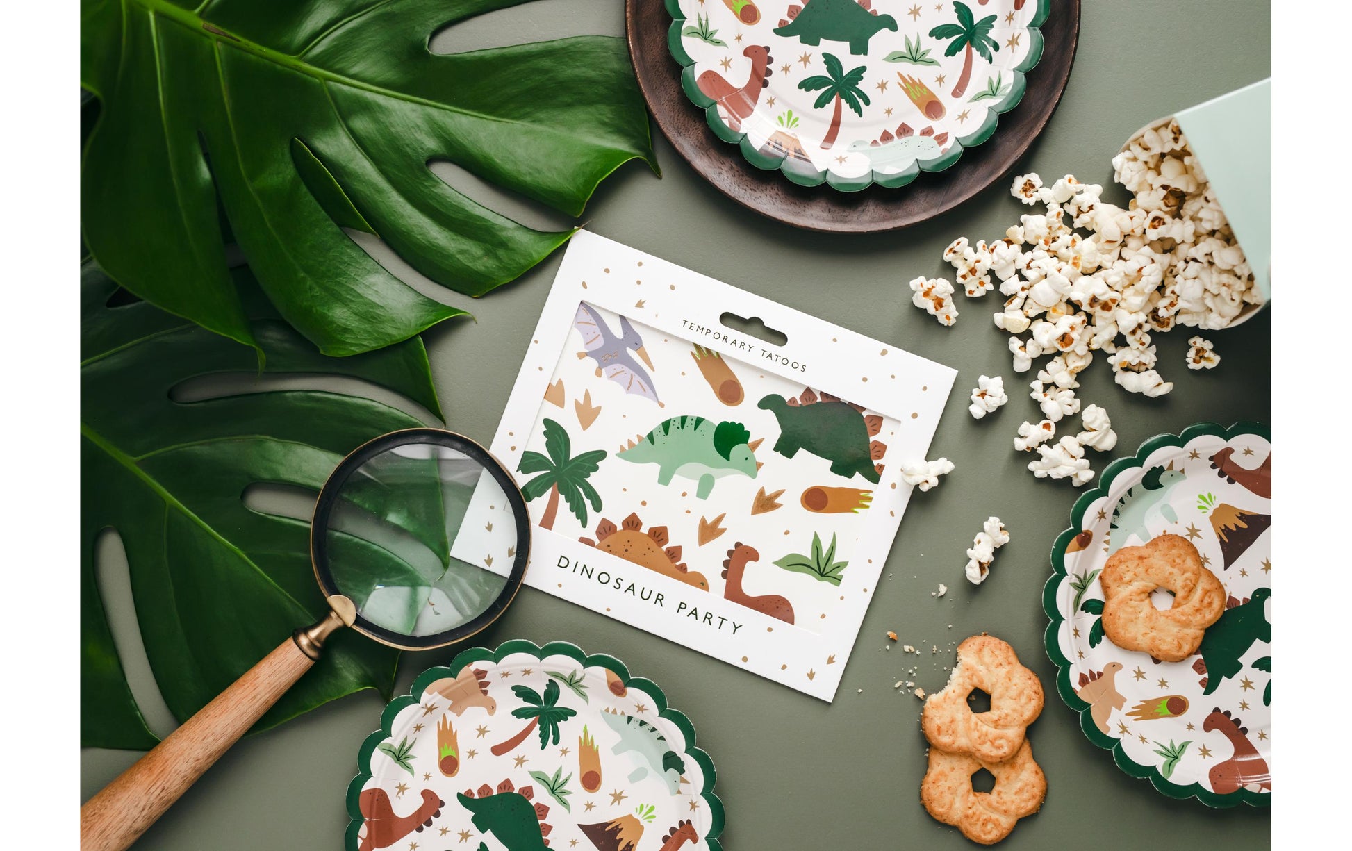 PartyDeco Teller, Papier/Karton – Ø 18 cm, Dinosaurier-Motiv – 6 Stk.