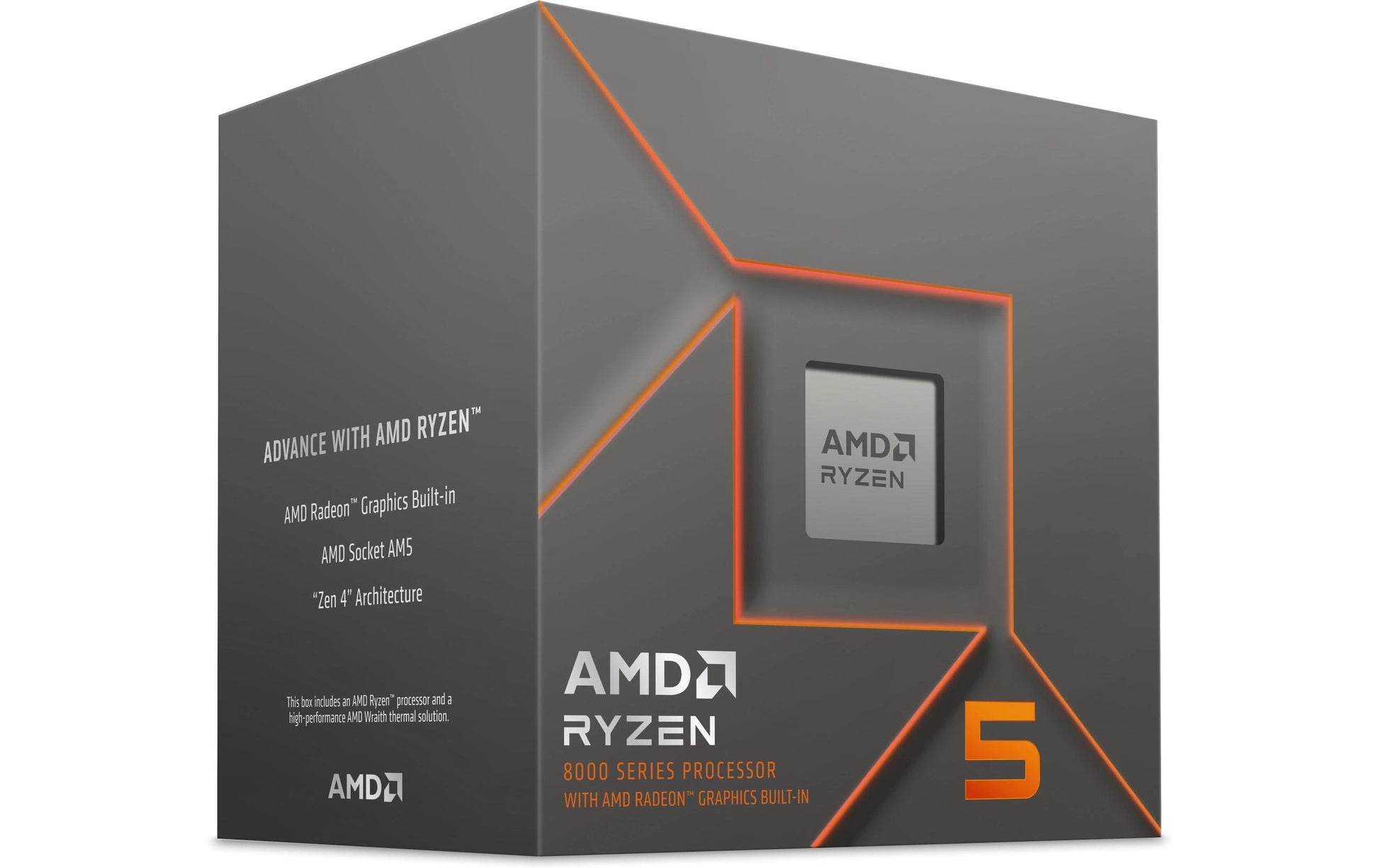 AMD Ryzen 5 8500G – Prozessor – 6 Kerne/12 Threads, 3,5 GHz (Boost 5 GHz), AM5, 65 W, Box, mit Kühler