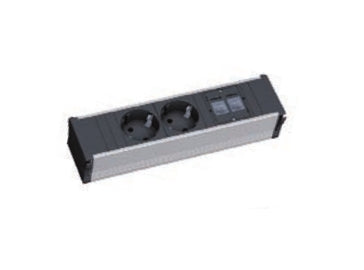 Bachmann CONI – Einbau-Anschlussfeld, 2× Schuko (Typ F, 35°), 2× CAT6 (Wieland GST18)