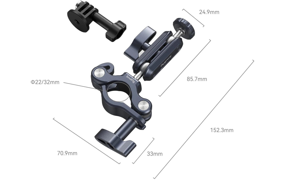 SmallRig Lenkerklemme – für Lenker Ø 22–32 mm – Schwarz – 2er-Pack
