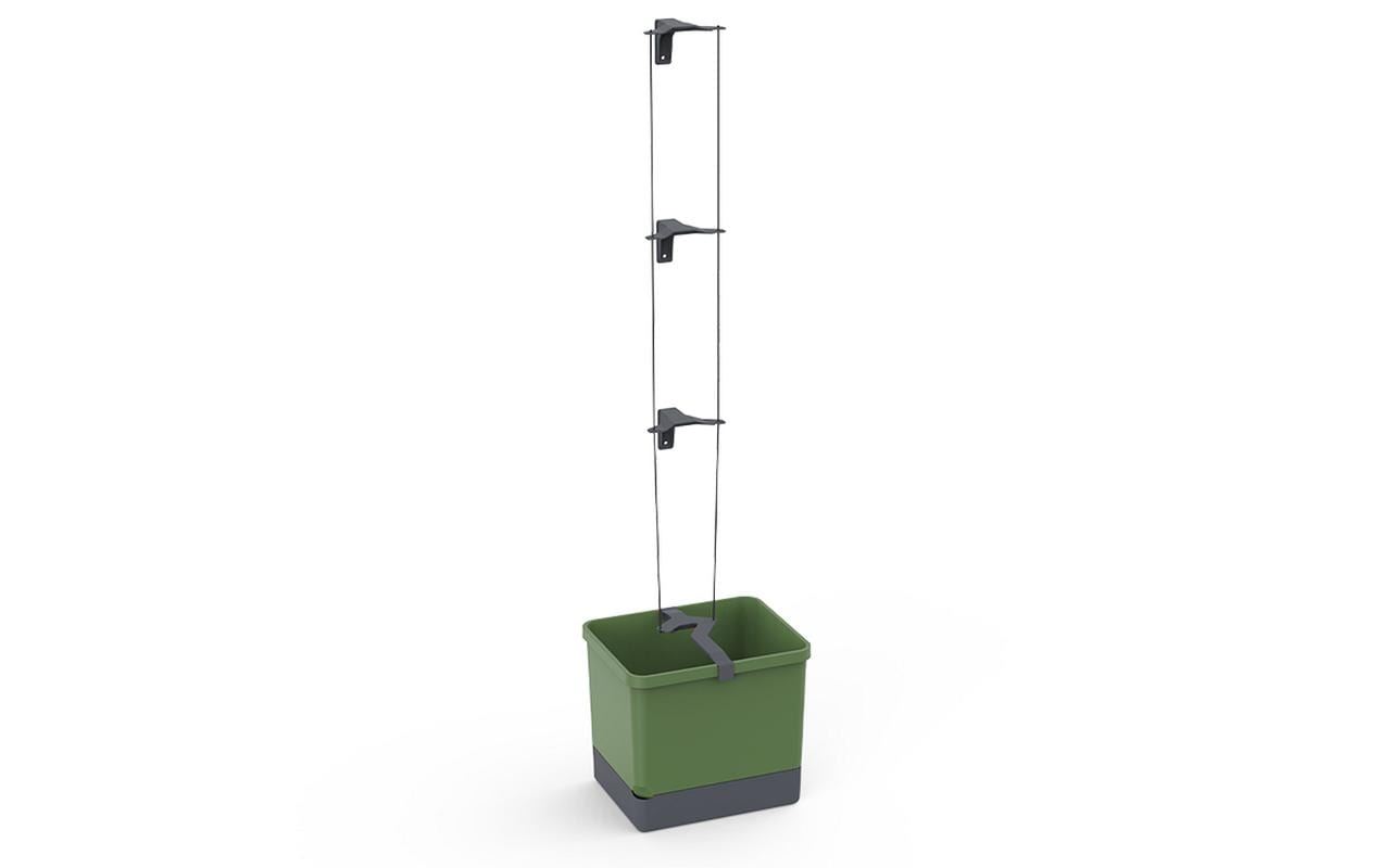 Gusta Garden Rechteckiges Pflanzgefäss 33,5×28,7×25,6 cm, grün, Polypropylen, wetterfest, für innen und aussen