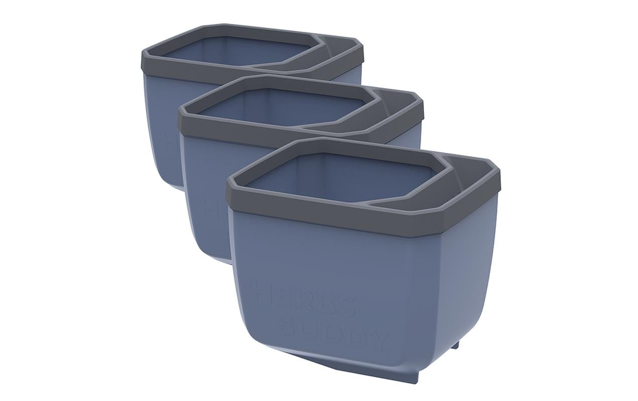 Gusta Garden HERBS BUDDY Kräutertopf – 10500 ml – Kunststoff, Blau, 3-teilig