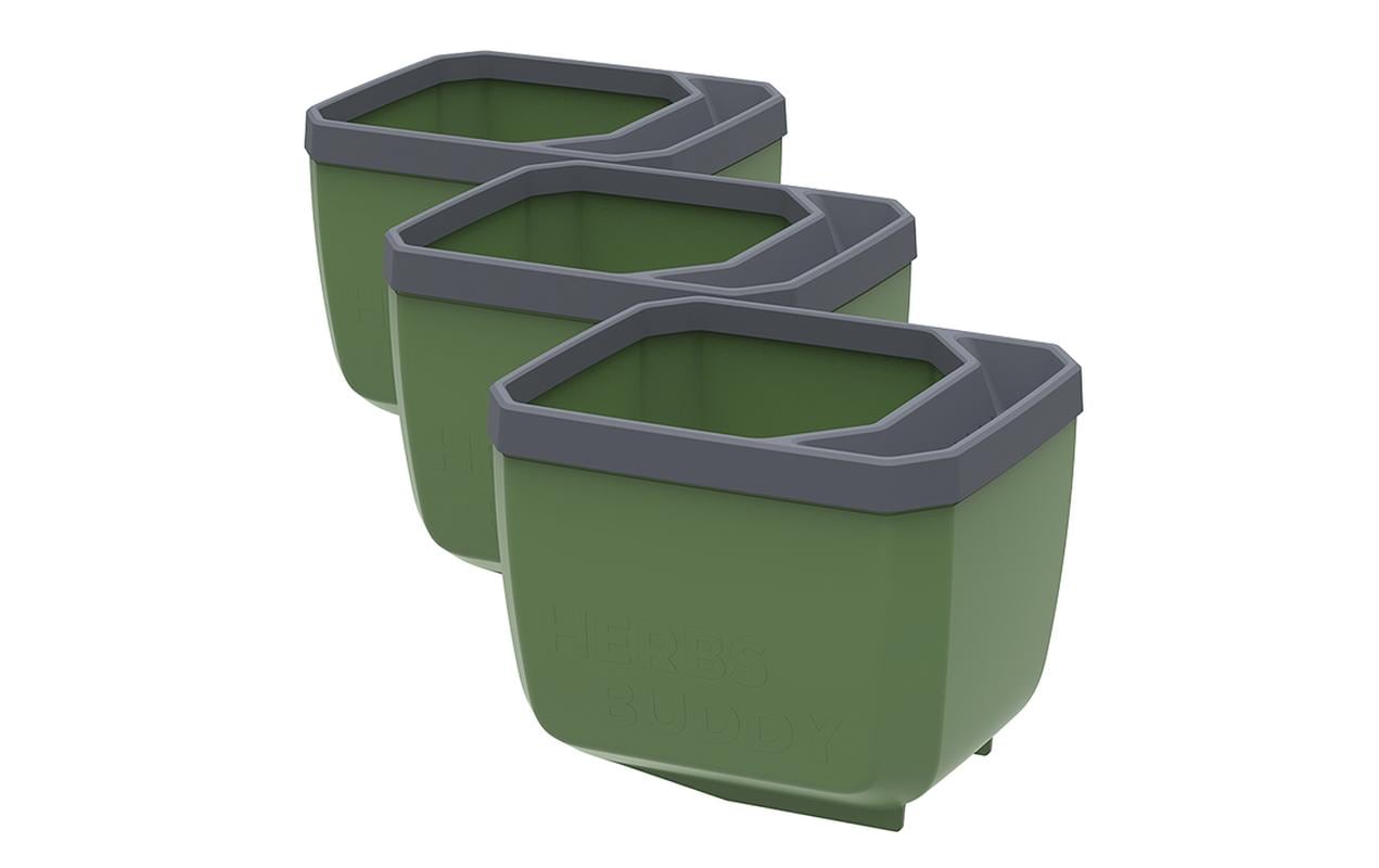 Gusta Garden Kräutertopf – 50 × 14,5 × 14,9 cm – Kunststoff, Grün – 3-teilig