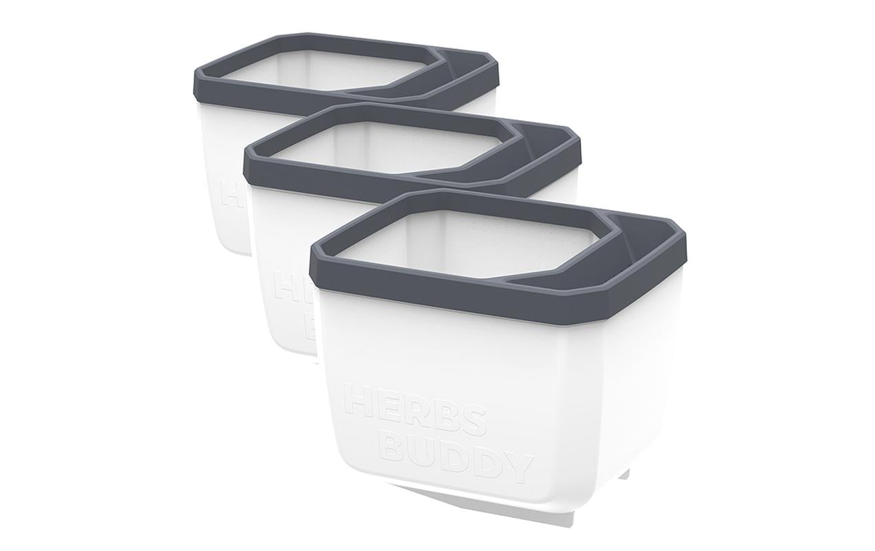 Gusta Garden Kräutertopf – für Innen und Aussen – 50 × 14,9 × 14,5 cm – Polypropylen, weiss – 3-teilig