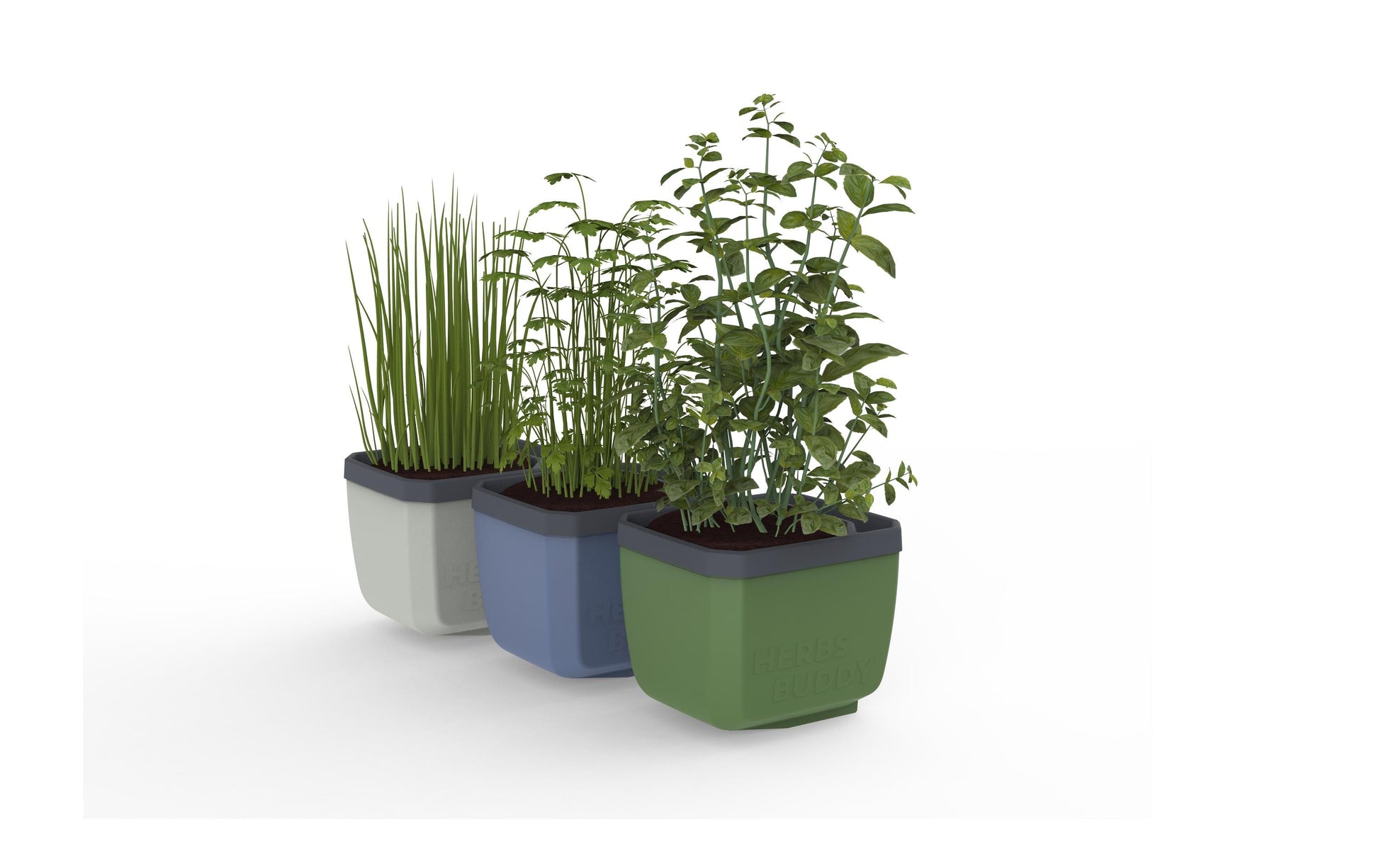 Gusta Garden Pflanztopf – 3,5 l – Polypropylen (PP), Dunkelgrün – 16,3 × 14,5 × 14,9 cm – 3-teilig