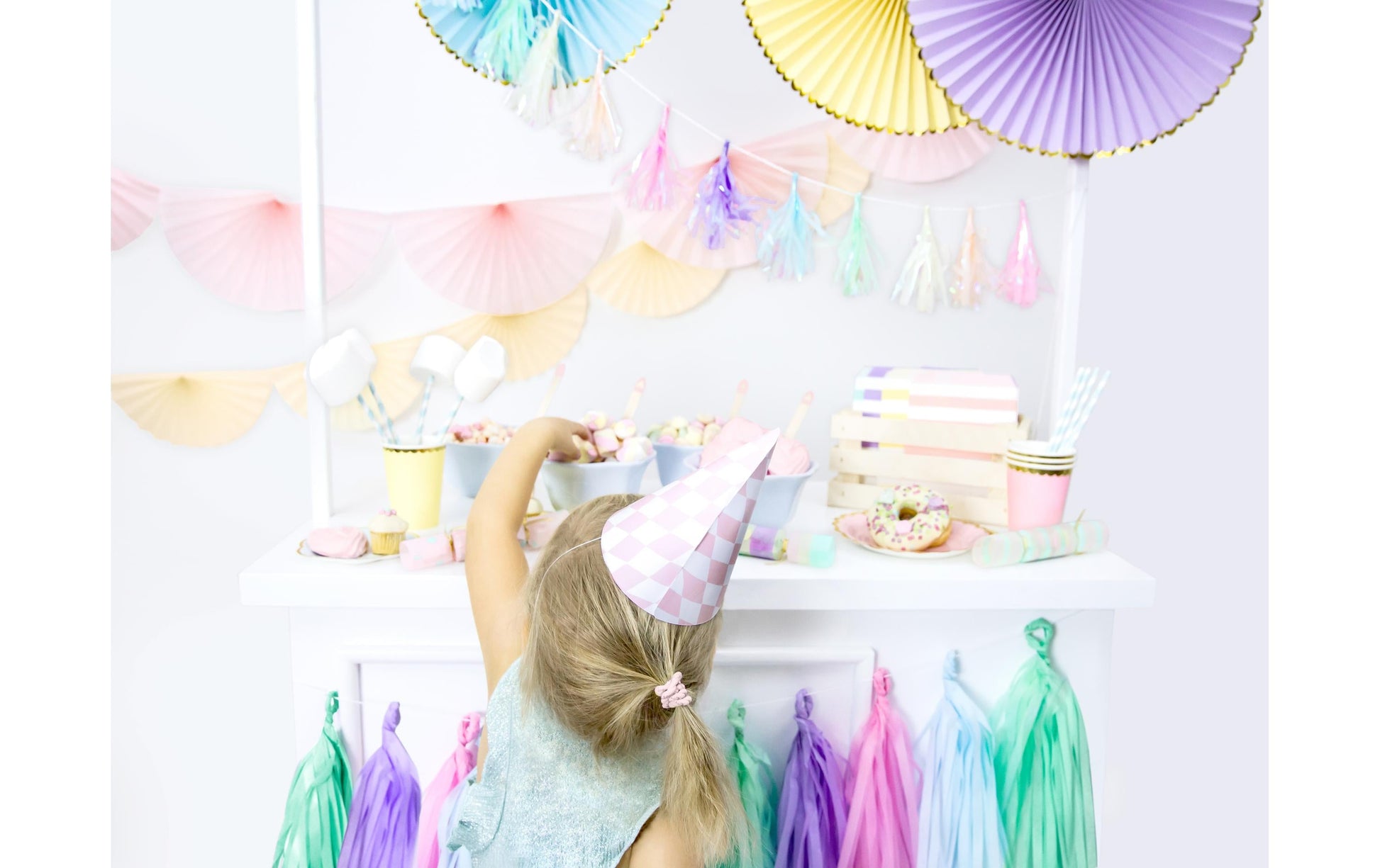 PartyDeco Papierstrohhalme, 19,5 cm, Hellblau/Weiss – 10 Stk.