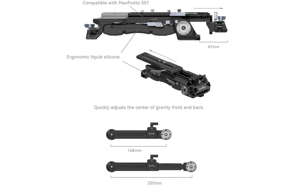 SmallRig 4274 Schulter-Rig Kit – Aluminium, Silikon, Edelstahl – 492 × 203 × 199,9 mm – 1,44 kg – Schwarz