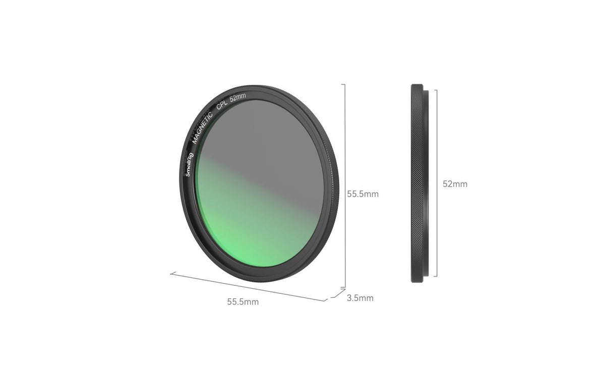 SmallRig MagEase magnetischer CPL-Filter – 52 mm, Aluminium/Glas, 3,5 mm – für 52 mm Filtergewinde