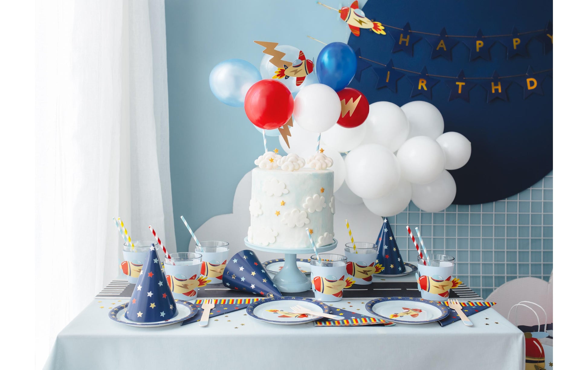 PartyDeco Girlande Fahrzeuge – Mehrfarbig – Papier – 1 Stk