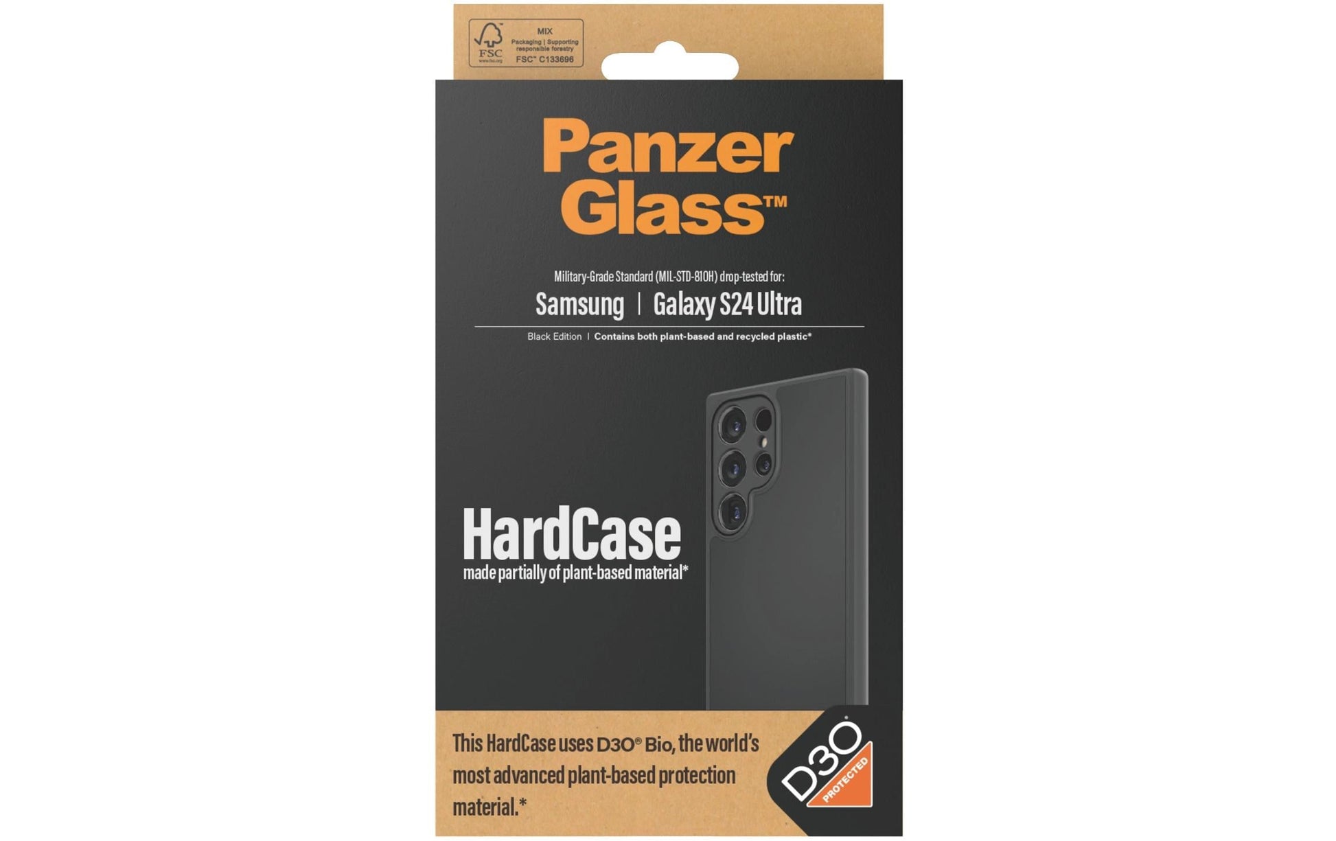 PanzerGlass Backcover – für Samsung Galaxy S24 Ultra – schwarz – schockresistent, kratzresistent
